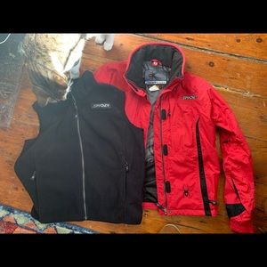 Raspberry Spyder Ski Snowboard Jacket w/ Removable Black Fleece Vest Lining Sz 8